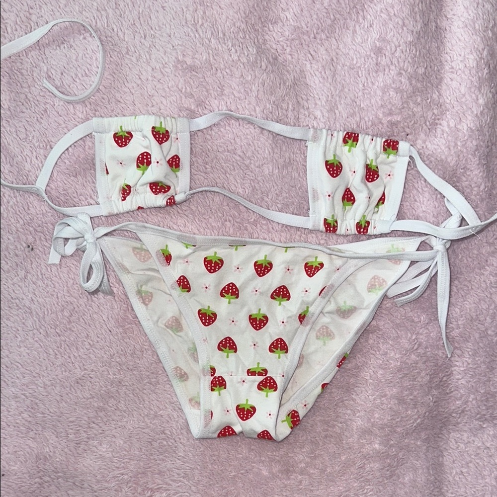 Kawaii Strawberry Bikini Set
